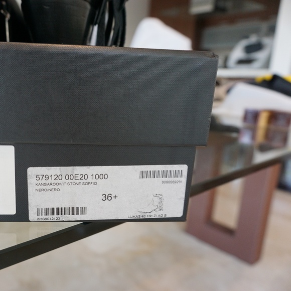 Saint Laurent Leather Fringed Ankle Boots Size 36.5 - Picture 3 of 12